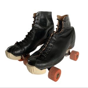 Vintage Roller Skates Black Leather Arrow Skate